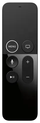 The original black Siri Remote, with a touch surface and a MENU button